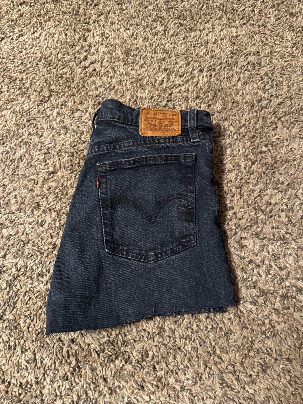 Levi's Dark Blue Denim Jean Shorts - Classic Back Pocket
